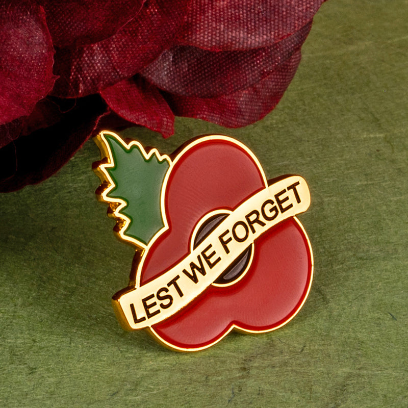 Lest We Forget Poppy Pin Leaf 