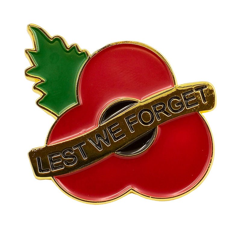 Lest We Forget Poppy Pin Leaf 3cm