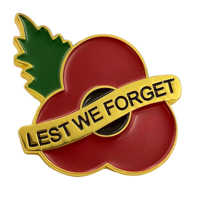 Lest We Forget Poppy Pin Leaf 