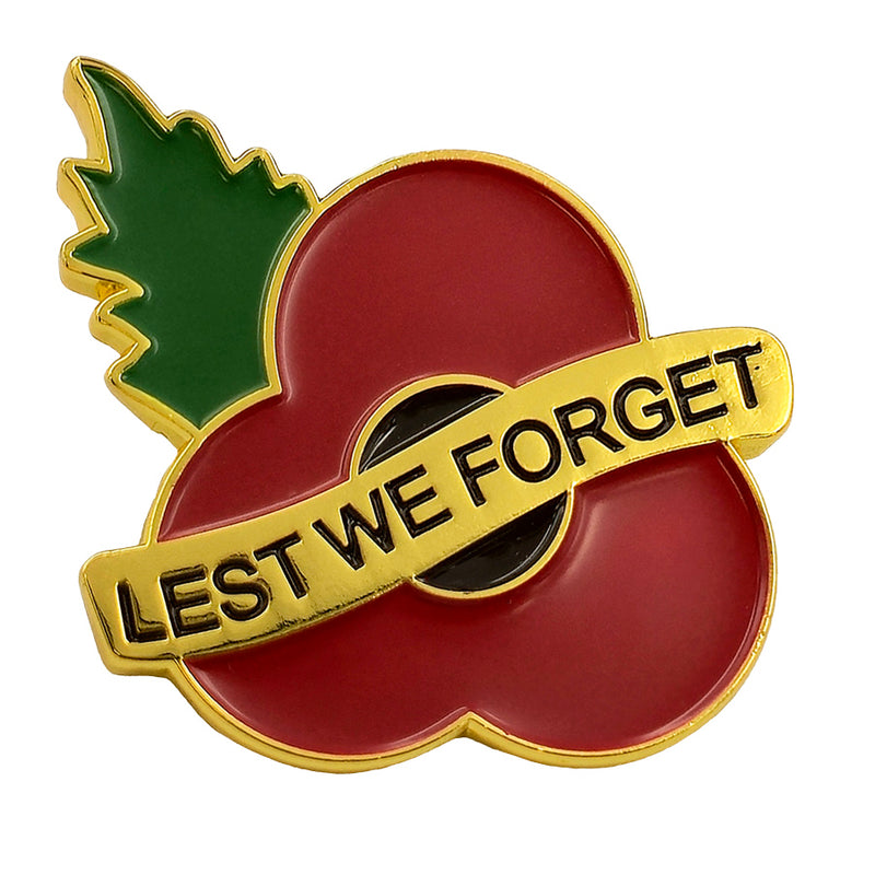 Lest We Forget Poppy Pin Leaf 