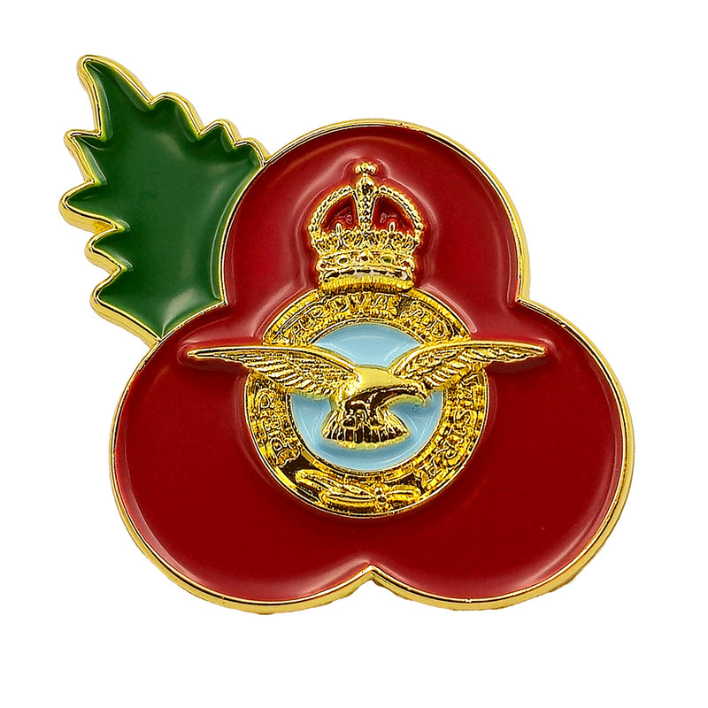 RAF Crest Poppy Pin Leaf