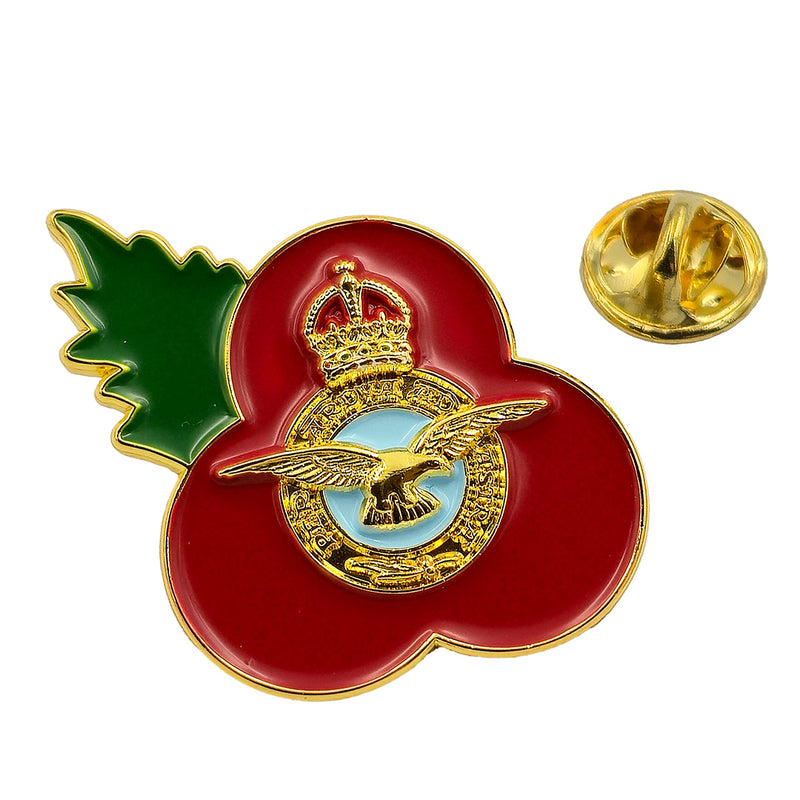 RAF Crest Poppy Pin Leaf