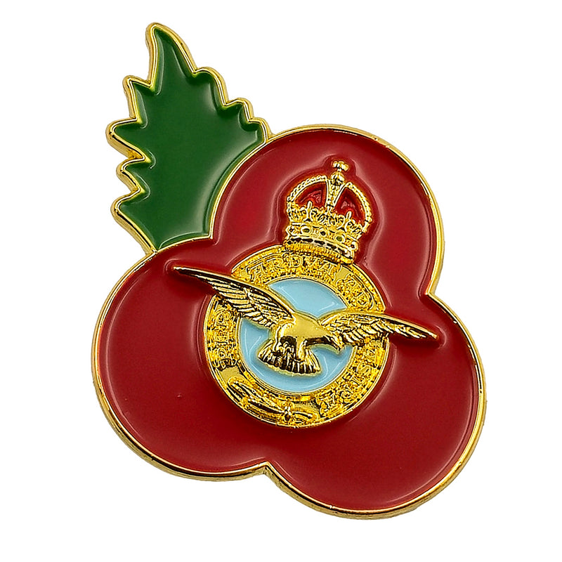 RAF Crest Poppy Pin Leaf