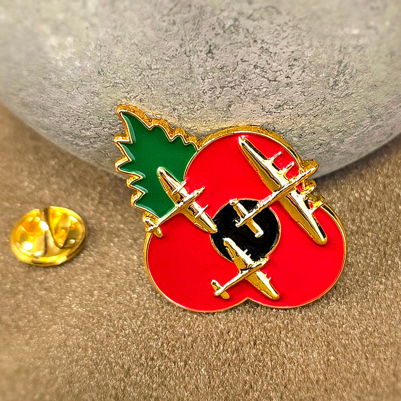 Battle of Britain Poppy Pin Leaf 3cm