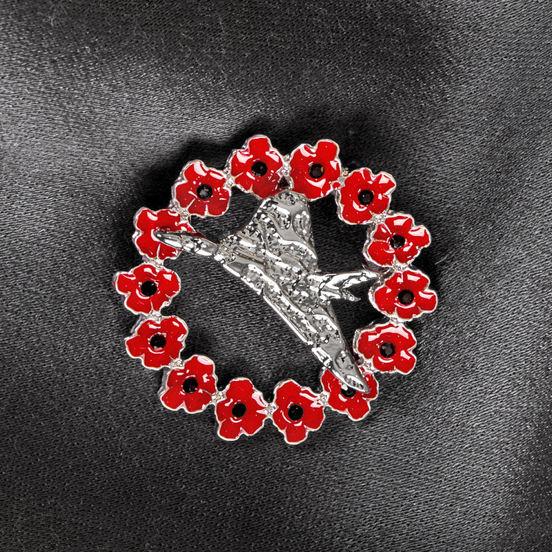 Vulcan in Poppy Wreath Brooch