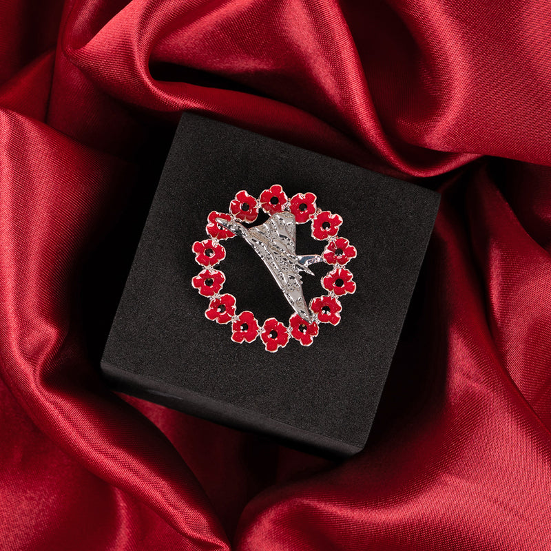 Vulcan in Poppy Wreath Brooch
