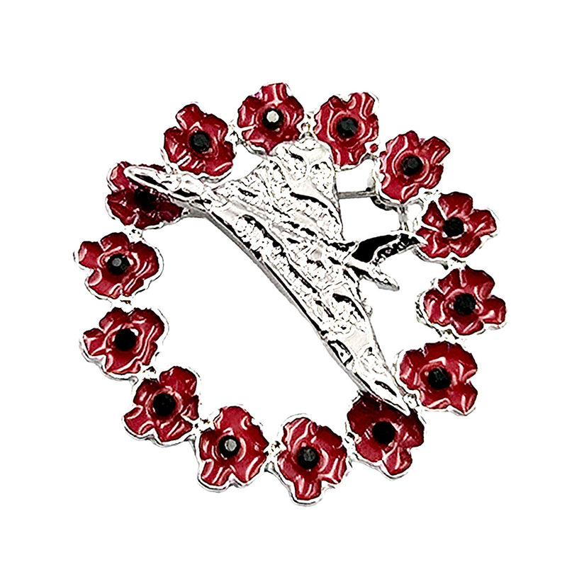 Vulcan in Poppy Wreath Brooch