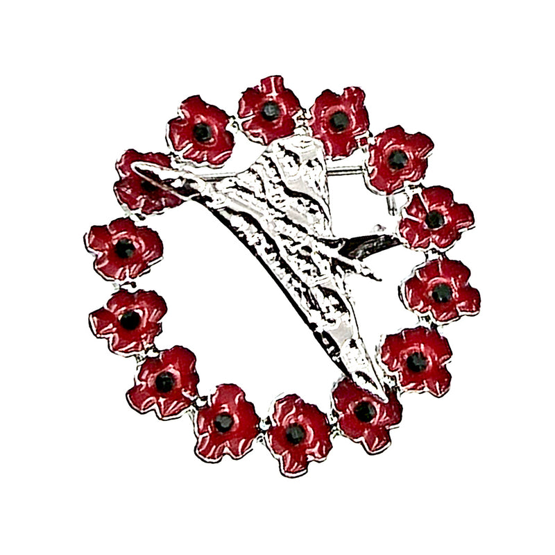 Vulcan in Poppy Wreath Brooch
