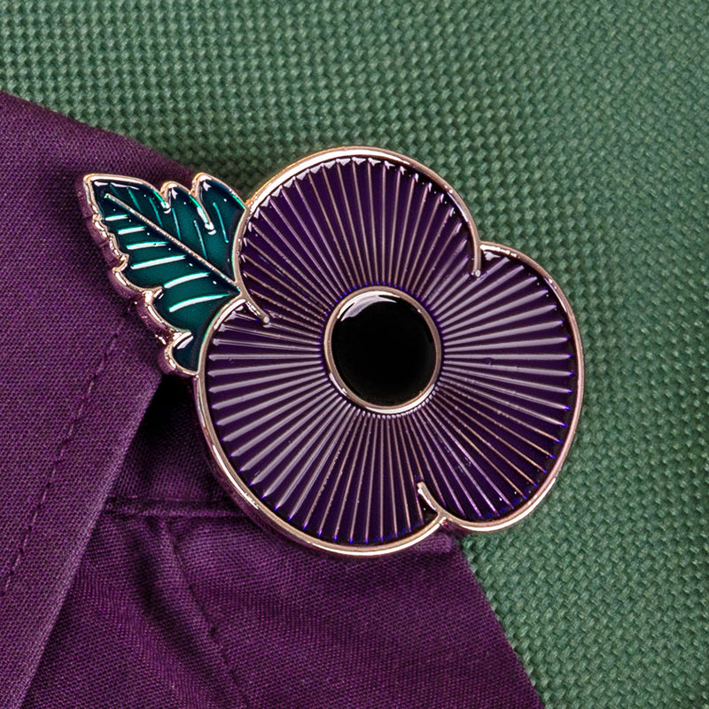 Poppy Pin Badge Purple