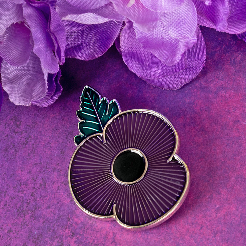 Poppy Pin Badge Purple