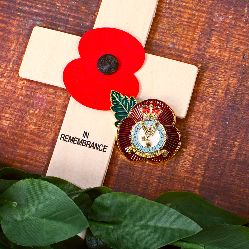 RAF Association Crest Poppy Pin