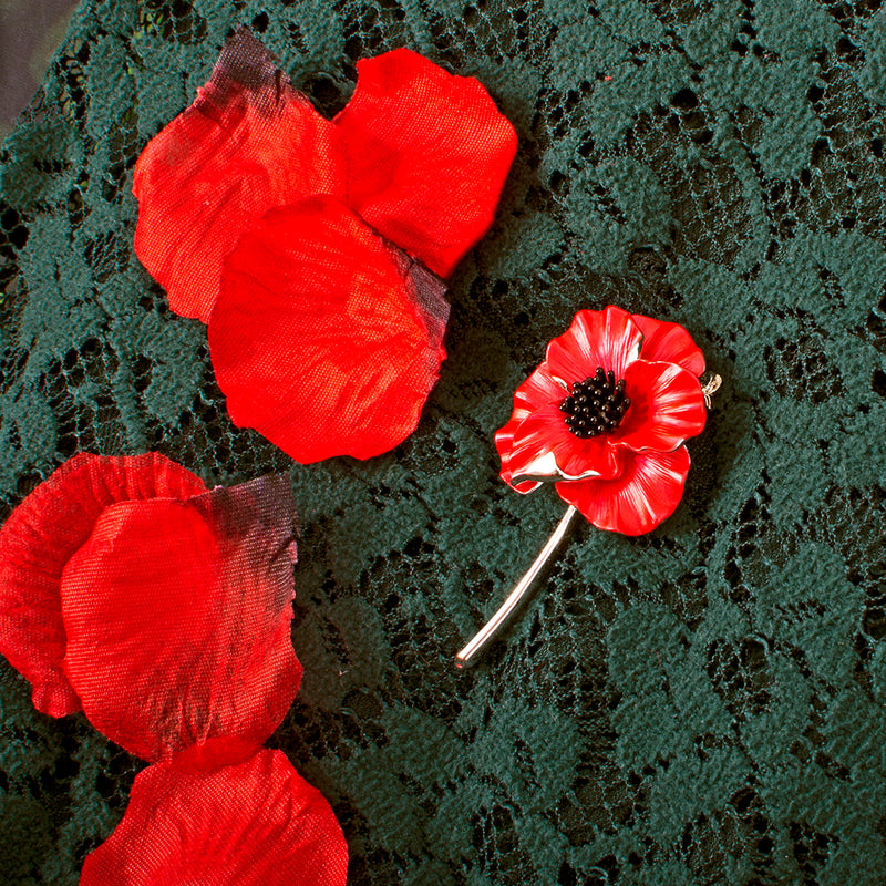 Poppy Flower Brooch