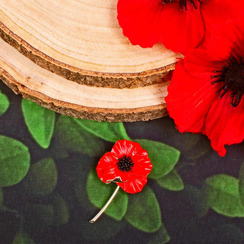 Poppy Flower Brooch