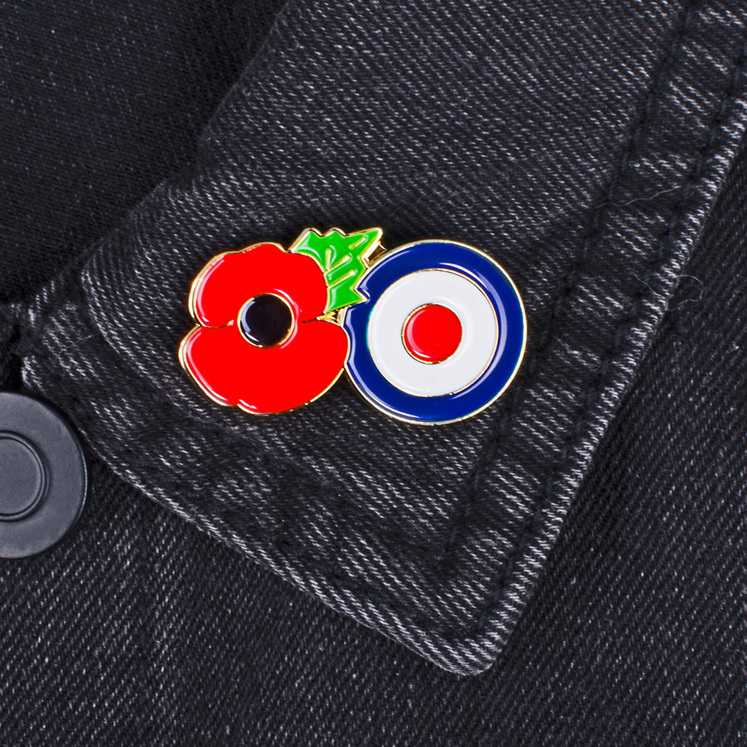 Poppy Pin Rugby Poppy & Roundel Metal Enamel Lapel Pin | Poppy Pins | Poppy Badge ...