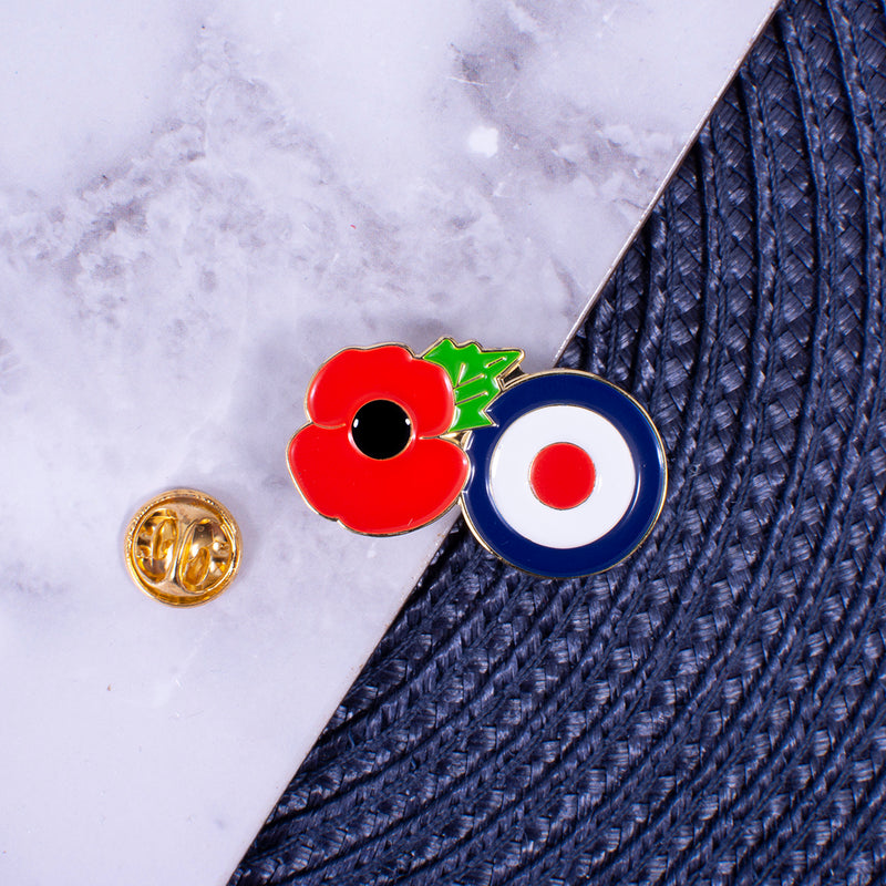 Poppy Pin Rugby Poppy & Roundel Metal Enamel Lapel Pin | Poppy Pins | Poppy Badge ...