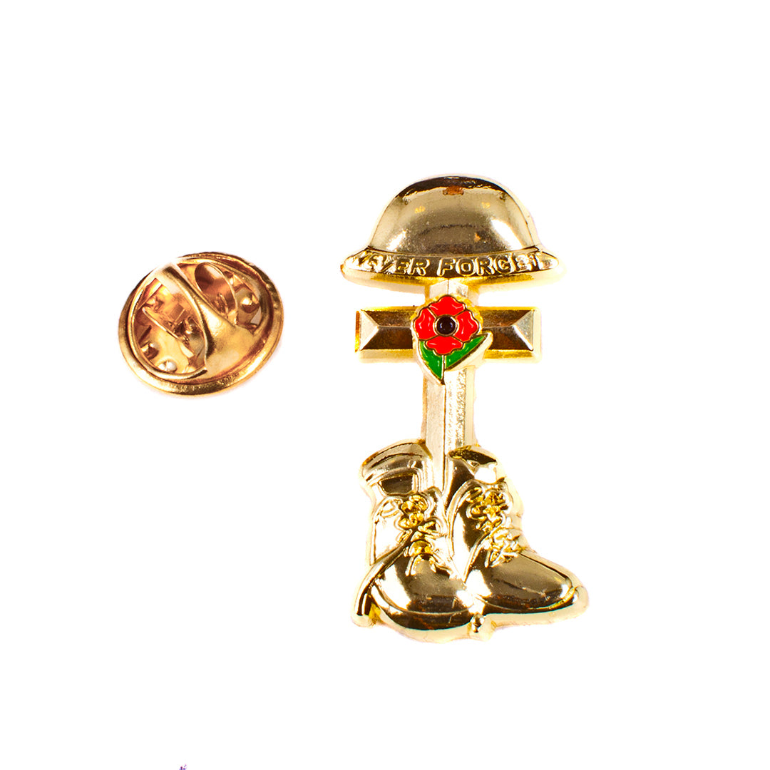 Remembrance Lapel Pin Badge Boots Helmet Cross Design RAFATRAD RAFATRAD