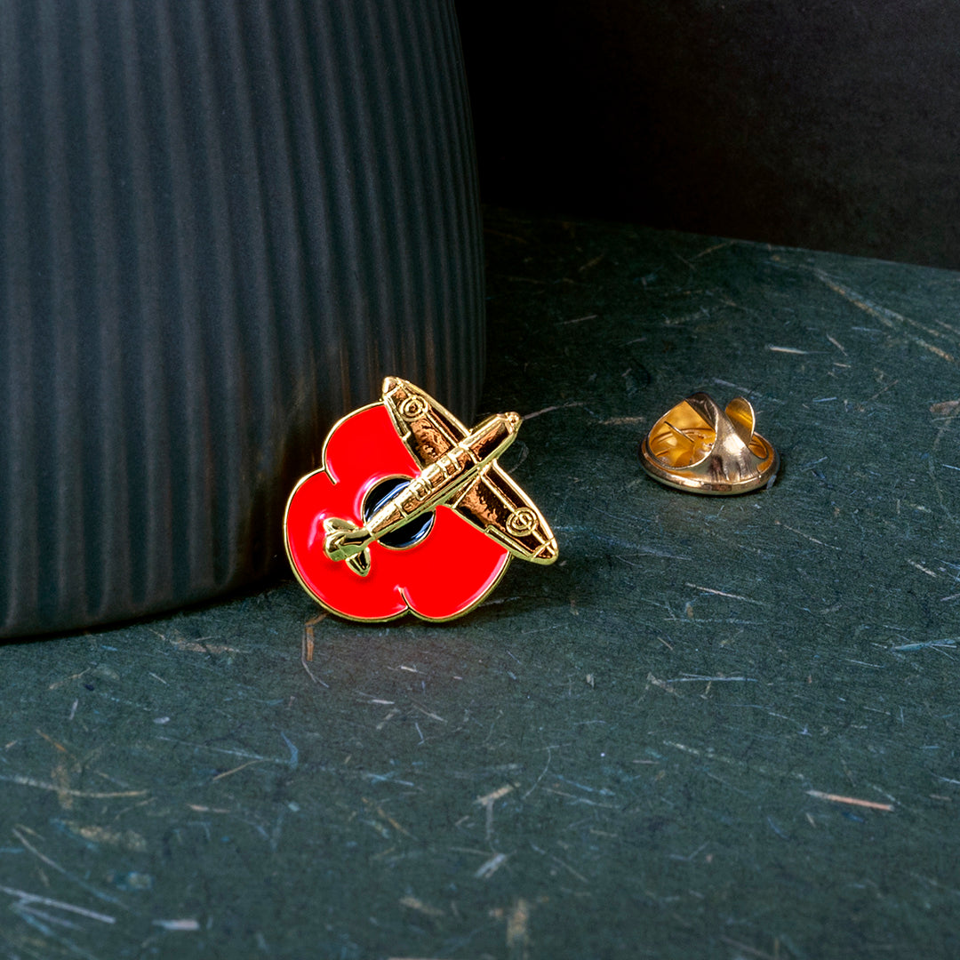 Poppy Pin Rugby Spitfire Poppy Pin Badge | Remembrance Pins | RAFA - RAFATRAD