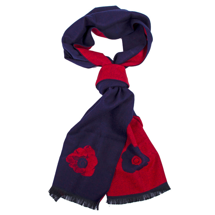 Navy Poppy End Scarf RAFATRAD