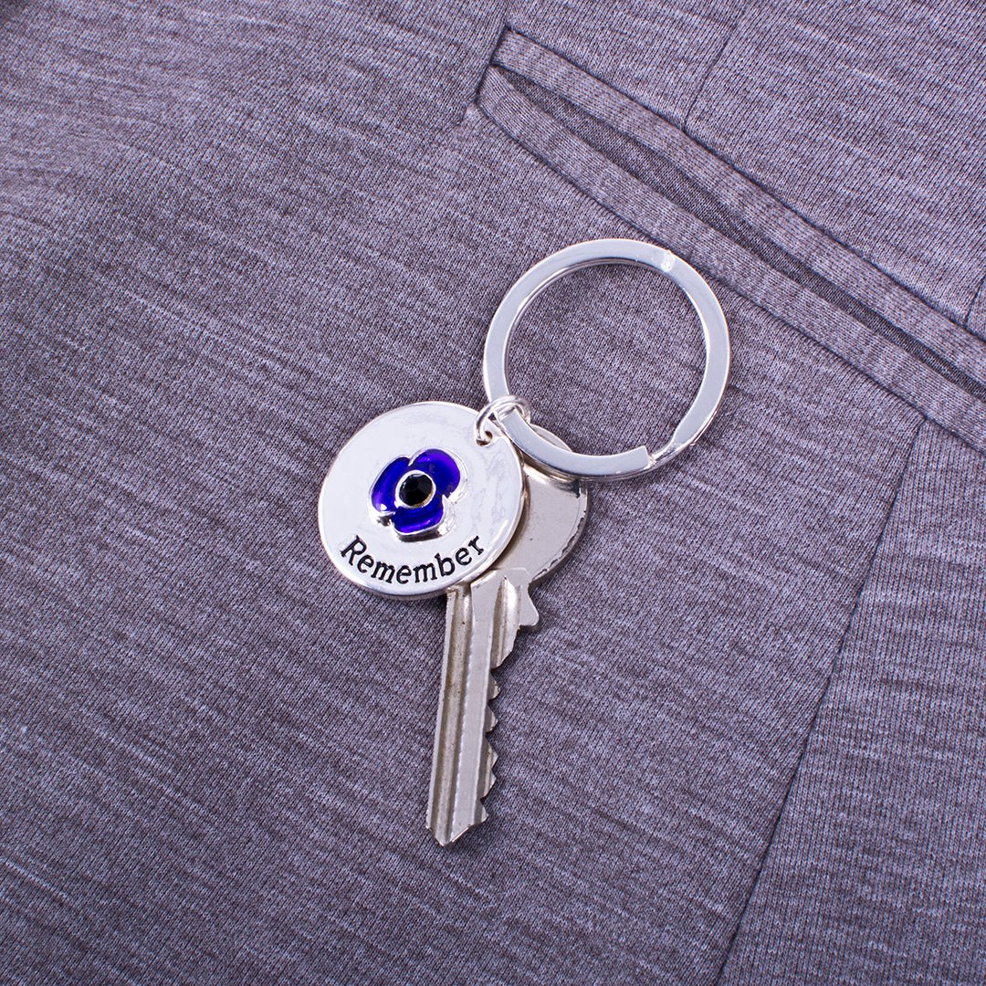 Pattern Purple Key Ring Purple Poppy Remember Keyring - RAFATRAD