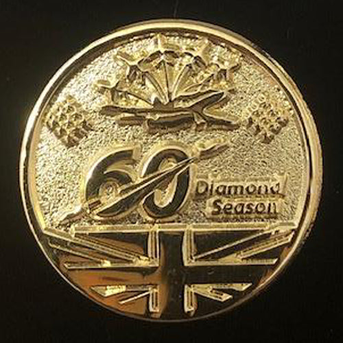 Red Arrows 60th Diamond Anniversary 25mm Gold Pin Badge in Presentation Box