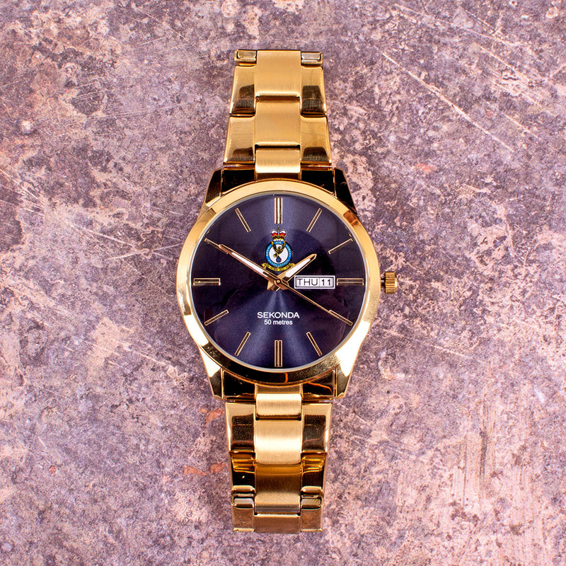 Rafa Watch Mens RAF Association Crest Watch | Gold Case and Bracelet - RAFATRAD