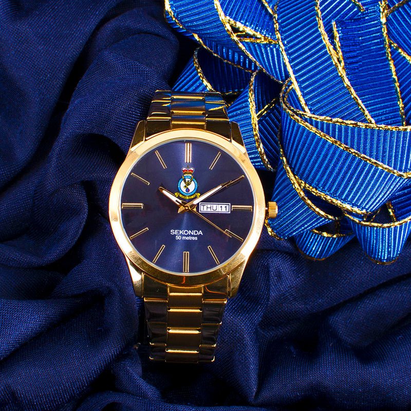 Rafa Watch Mens RAF Association Crest Watch | Gold Case and Bracelet - RAFATRAD