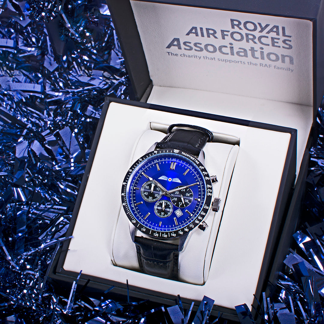 All Rafi Watch RAF Association Wings Chronograph Watch with Leather Strap - RAFATRAD
