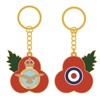 RAF Crest & Roundel Poppy PVC Keyring