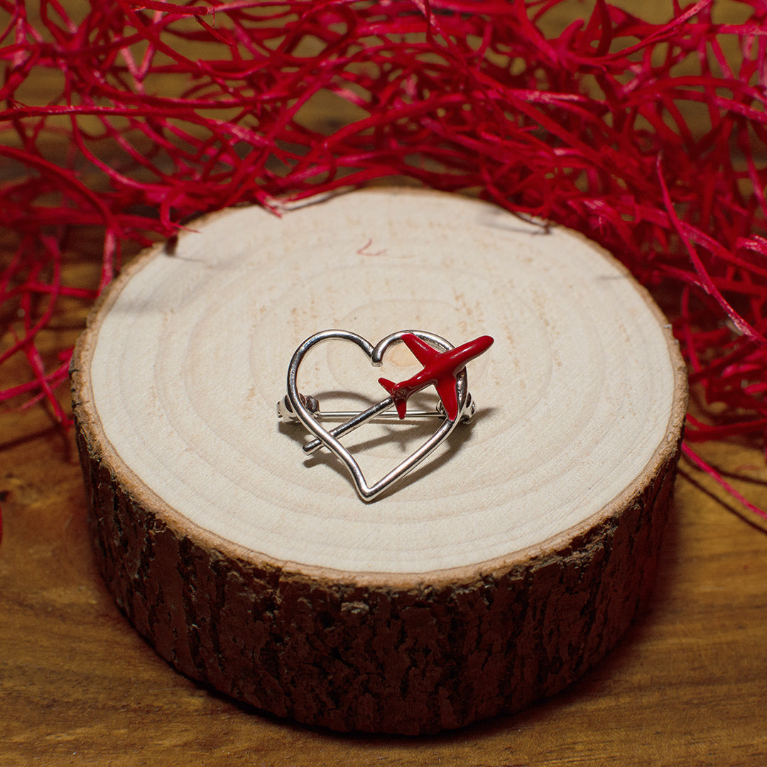 Red heart brooch hotsell