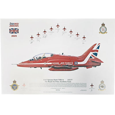 RAF Red Arrows Signed Lithograph 2025
