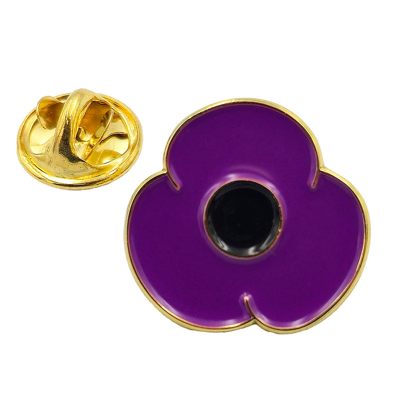 Purple 2cm Poppy Pin Badge