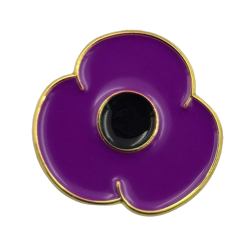 Purple 2cm Poppy Pin Badge