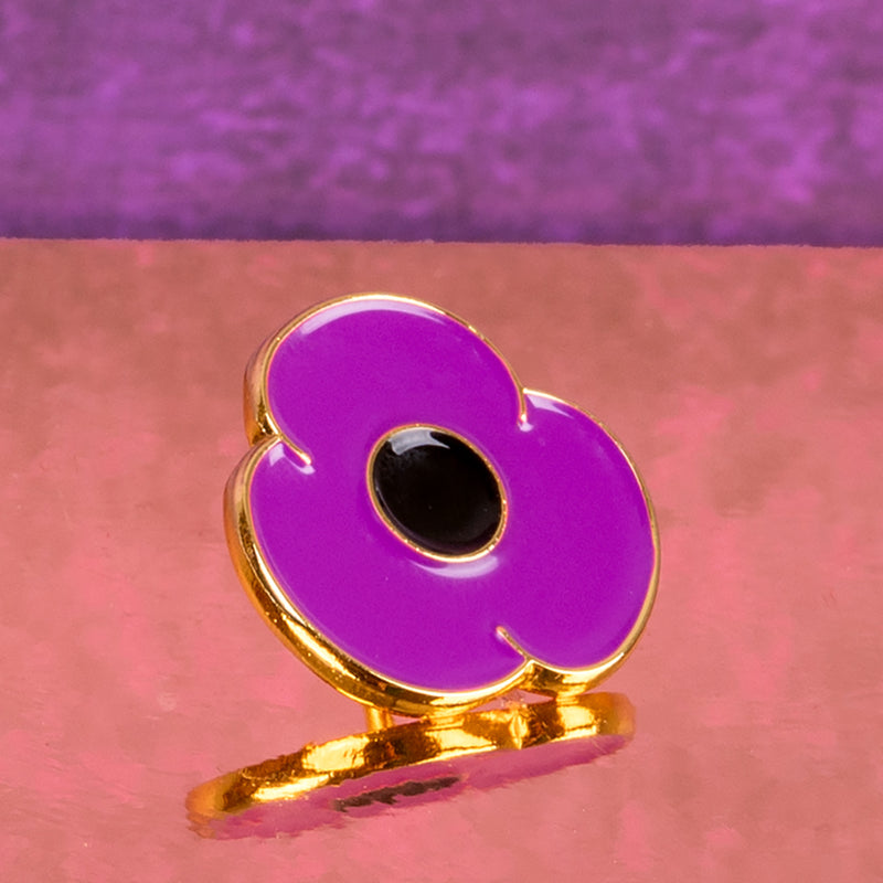 Purple Poppy Pin Badge