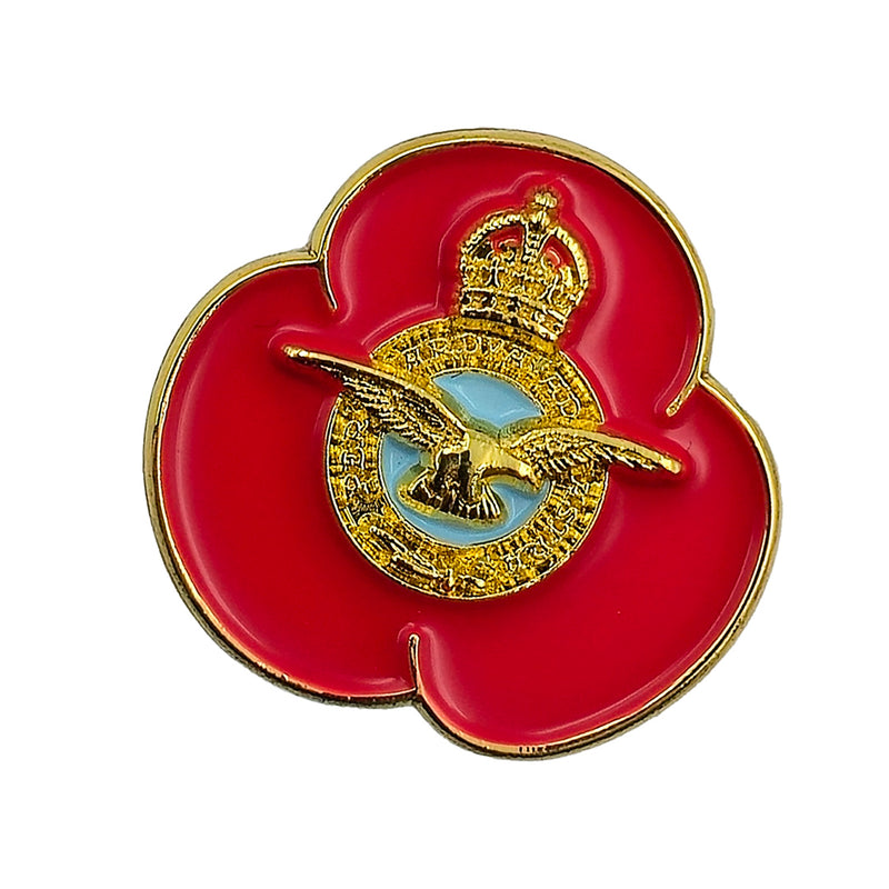 RAF Crest 2cm Poppy Pin Badge