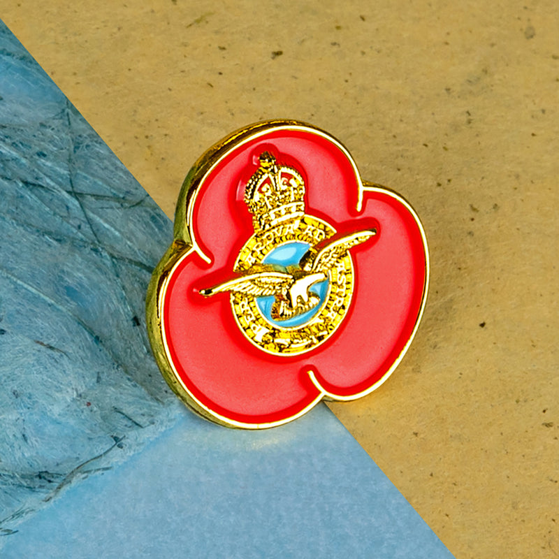 RAF Crest 2cm Poppy Pin Badge