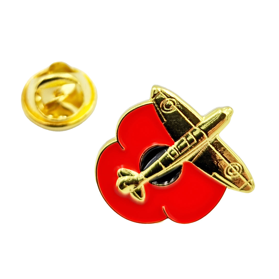 Poppy Pin Rugby Spitfire Poppy Pin Badge | Remembrance Pins | RAFA - RAFATRAD