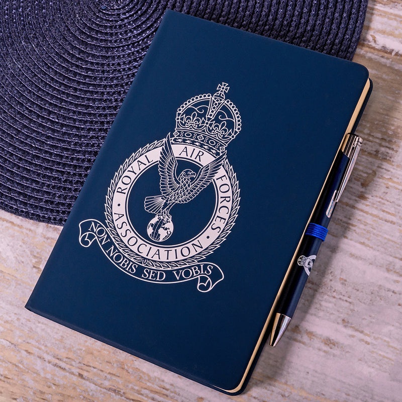 RAF Association Crest Notebook and Pen