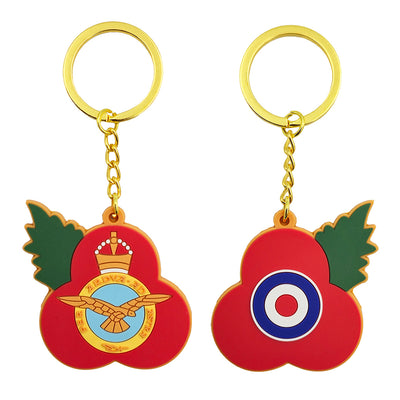 RAF Crest & Roundel Poppy PVC Keyring