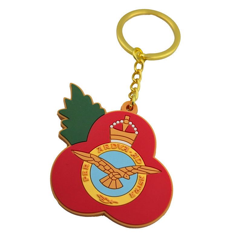 RAF Crest & Roundel Poppy PVC Keyring