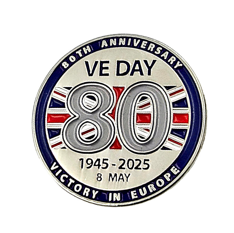 VE Day 80 Pin Badge (Circle)