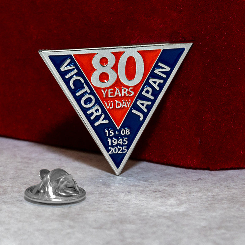 VJ Day 80 V Shape Pin Badge