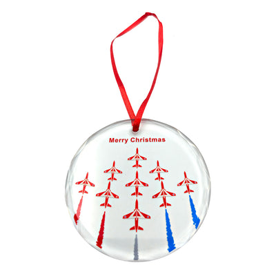 Red Arrows Glass Christmas Decoration