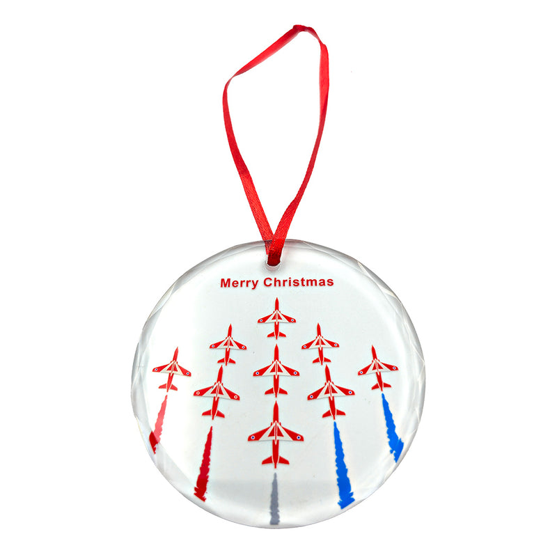 Red Arrows Glass Christmas Decoration
