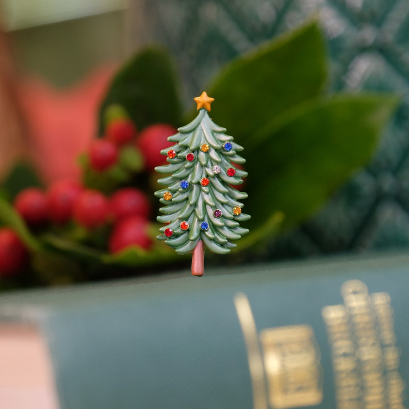 Christmas Tree Brooch, Gold Tone