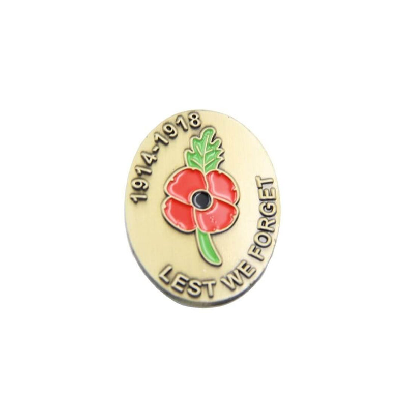 Remembrance 100 Lapel Pin Badge - Poppy 1914-1918 Design