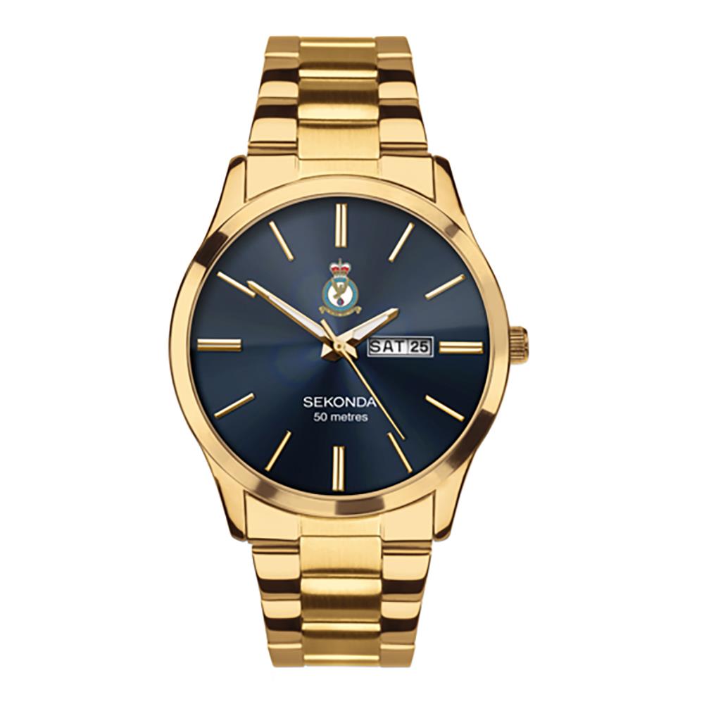 All Rafi Watch Mens RAF Association Crest Watch | Gold Case and Bracelet - RAFATRAD