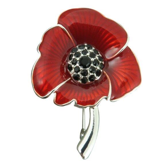 EnamelPoppyBrooch