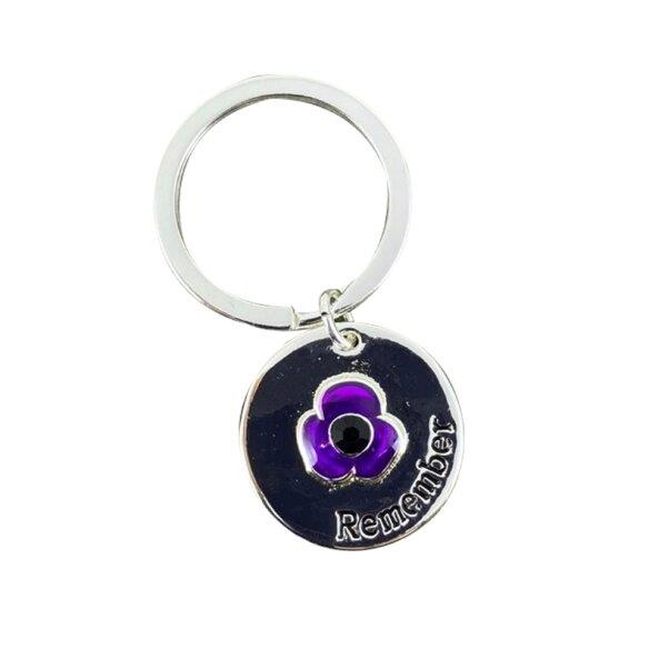 Purple Poppy Keyring