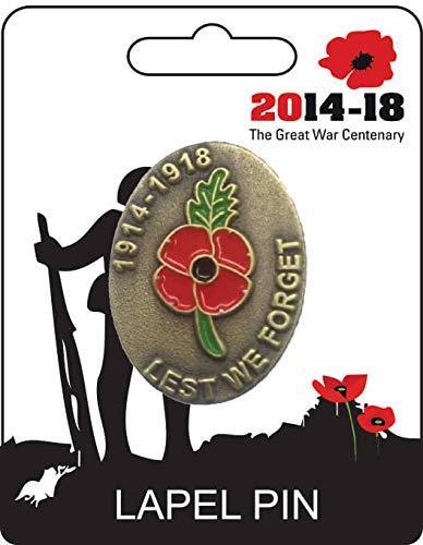 Remembrance 100 Lapel Pin Badge - Poppy 1914-1918 Design