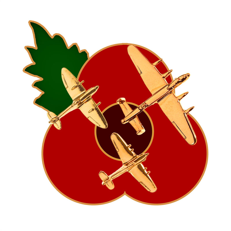 Battle of Britain Poppy Pin Leaf 3cm
